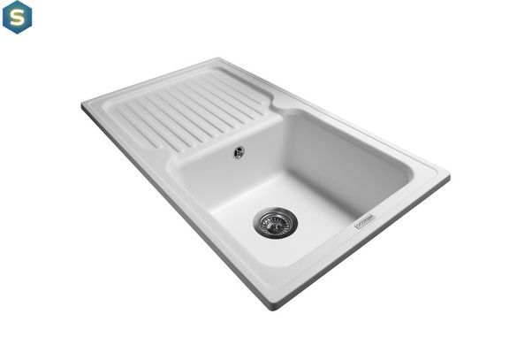 Кухонна мийка гранітна Miraggio Orlean white 861x496x210 00209002, Білий