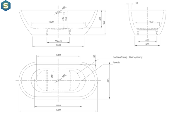 Ванна акриловая отдельностоящая Knief Form 190x90 0100-087-06