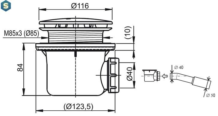 Сифон для піддонів Ravak Professional 90 X01309