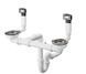 Сифон із переливом для мийки із сталі Hansgrohe D15-10 на дві чаші Stainless Steel 43922800