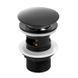 Донний клапан для умивальника Yoka click-clack black з переливом BK.POP-14-ZP-BLK, Черный матовый