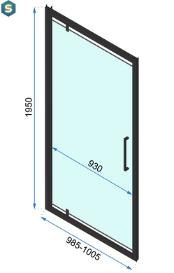 Душова кабіна Rea Rapid Swing 90x100 black REA-K6422 + REA-K6410, Черный матовый, Універсальна, прозорий, чорний матовий