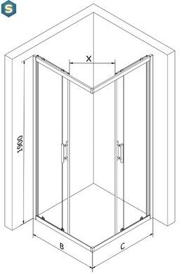 Душова кабіна Mexen Rio 70x70 black квадратна MEX-860-070-070-70-00, Черный матовый, Універсальна, чорний матовий