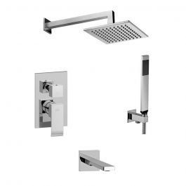 Душова система з виливом Paffoni Shower верхній душ 200x200 мм chrome KITEL019CR200, Хром