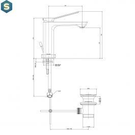 Змішувач для раковини Paffoni Tilt з донним клапаном steel TI075ST, Нержавіюча сталь