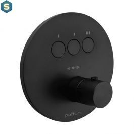 Душова система Paffoni Shower з термостатом та виливом &Oslash;225 мм black matt KITCPT019NO225, Черный матовый