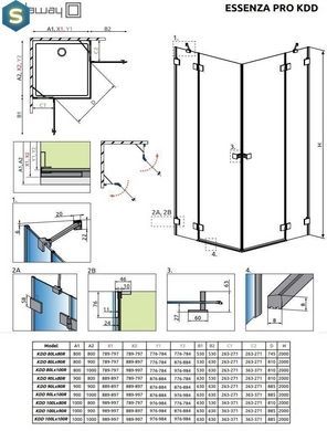 Душевая кабина Radaway Essenza Pro Black KDD 100Lx90Rx200 10096100-54-01L+10096090-54-01R