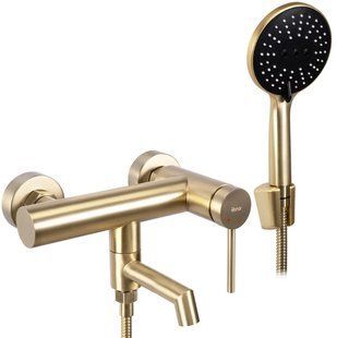 Смеситель для ванны Rea Foss brushed gold настенный с изливом REA-B5112, Золотой