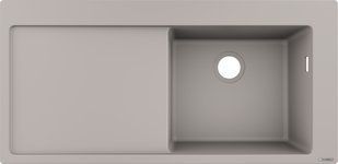 Кухонная мойка Hansgrohe S51 S514-F450 серый бетон с сушилкой слева concrete grey 43314380, Sand