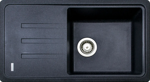 Кухонная мойка Adamant Slim Long 780x435x200 чёрный 79223, Черный/золото