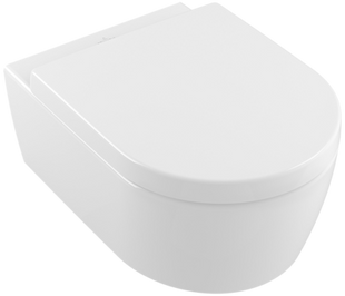Унітаз підвісний Villeroy&Boch Avento 5656HRR1 Direct Flush з покриттям Ceramic Plus сидінням Soft Close, Білий