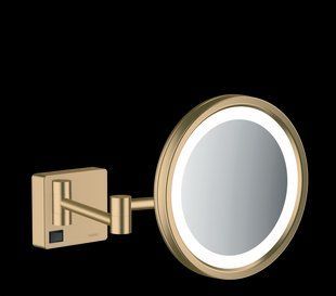 Косметическое зеркало Hansgrohe AddStoris для бритья с подсветкой LED brushed bronze 41790140, Бронза