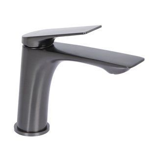 Смеситель для умывальника Qtap Vlasta New QTVLA270GMB45641 Gunmetal Black PVD, Шлифованный черный хром