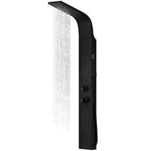 Душевая панель Corsan Alto black LED A017MBLLED, Черный матовый