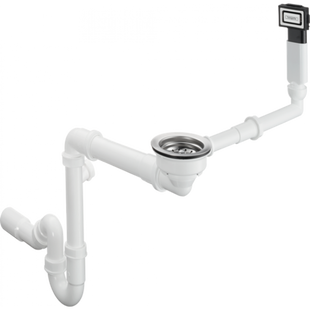 Сифон із переливом для мийки з композиту Hansgrohe D16-10 на одну чашу хром 43927000