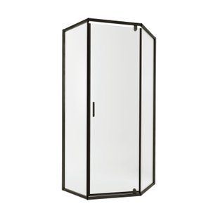 Душевая кабина Qtap Scorpio BLA10115-AC6 100x100 см, стекло Clear 6 мм, покрытие CalcLess без поддона, Черный/золото, Универсальная, прозрачный
