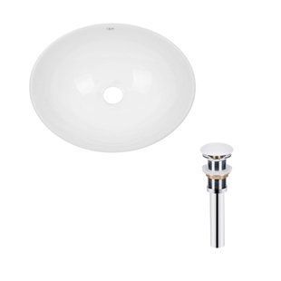 Умывальник Qtap Dove накладной овальный 410x335x145 мм White + донный клапан PU02, Белый