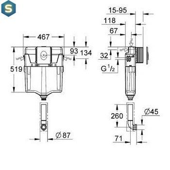 Змивний бачок прихованого монтажу Grohe GD 2 38895000