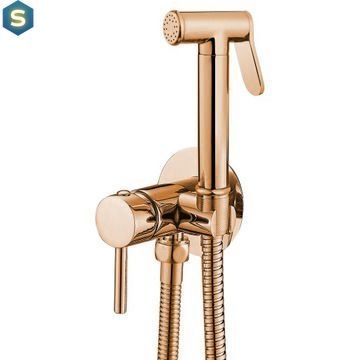 Набор гигиенического душа скрытого монтажа Rea Loop rose gold REA-B6523, Теплый закат