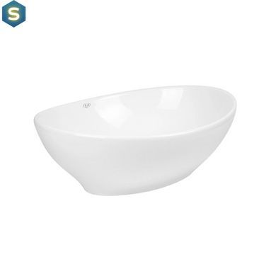 Умивальник Qtap Dove накладний овальний 410x335x145 мм White + донний клапан PU02, Білий
