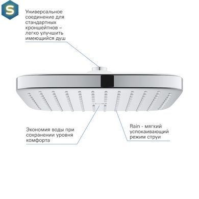 Душевая система скрытого монтажа термостатическая Grohe QuickFix SmartControl UA202802C3, Хром