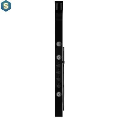 Душевая панель Corsan Snake black с термостатом S002TBL, Черный матовый