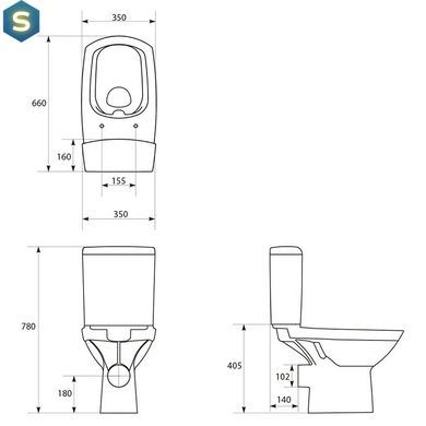Унитаз-компакт Cersanit Colour Clean On 011 K103-028 с сидением Soft Close, Белый