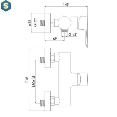 Змішувач для душа хром Imprese Vaclav f03306401AA, Хром