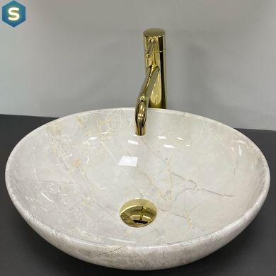 Умывальник VBI Parma light stone glossy накладний VBI-011026, Мармур