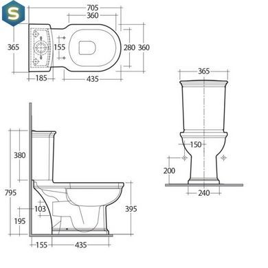 Чаша напольного унитаза RAK Ceramics Washington WT11AWHA, Белый