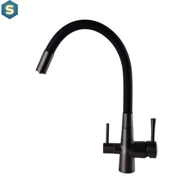 Смеситель для кухни под осмос Globus Lux GLLR-0903-11-graphite, Черный матовый