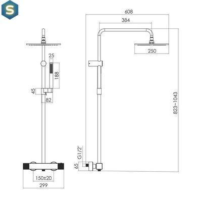 Душова система шампань Imprese Deira ZMK112009090, Золото
