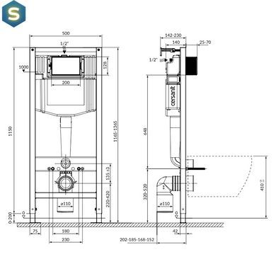 Инсталляция для унитаза Cersanit Aqua 50 PNEU QF K97-521