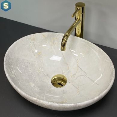 Умывальник VBI Parma light stone glossy накладний VBI-011026, Мармур