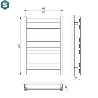 Полотенцесушитель Laris Бонд П7 500x800 73207180, Хром