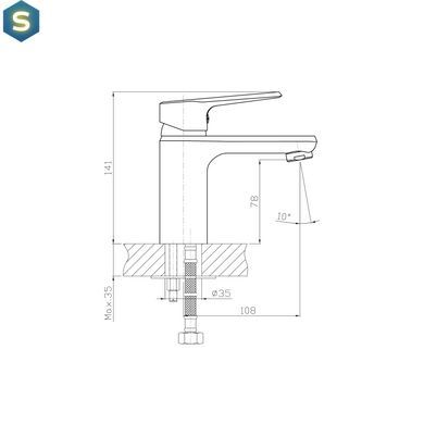 Змішувач для умивальника Koller Pool Edge 35 мм ED0200, Хром