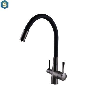 Смеситель для кухни под осмос Globus Lux GLLR-0903-11-graphite, Черный матовый
