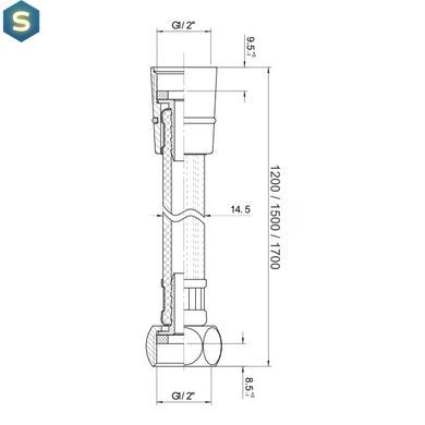 Шланг для душа Imprese PVC 1500 мм anti-twist, блистер black matt f03600110AF, Черный матовый