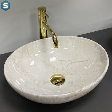 Умывальник VBI Parma light stone glossy накладний VBI-011026, Мармур