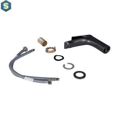 Змішувач для умивальника Qtap Vlasta New QTVLA270GMB45641 Gunmetal Black PVD, Шліфований чорний хром