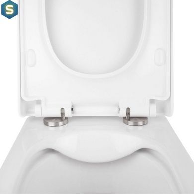 Набор Qtap инсталляция 3 в 1 Nest QT0133M425 с панелью смыва линейной QT0111M08V1384W + унитаз с сиденьем Tern QT1733052ERW, Белый