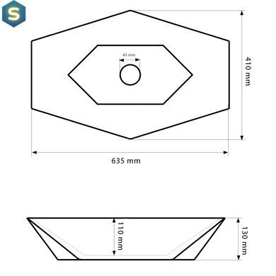 Умивальник (раковина) VBI VENEZIA MARBLE BLACK GLOSSY накладний, Мармур