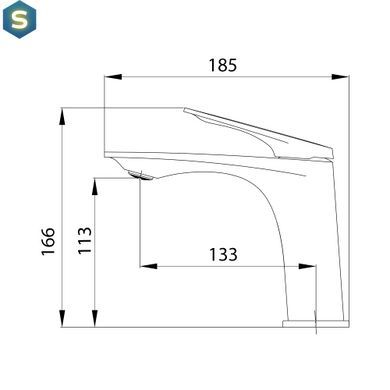 Змішувач для умивальника Qtap Vlasta New QTVLA270GMB45641 Gunmetal Black PVD, Шліфований чорний хром