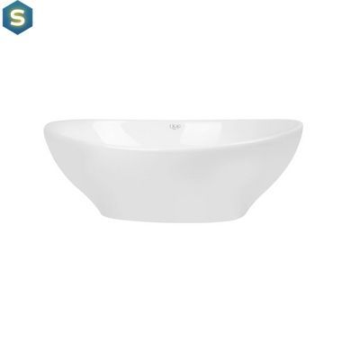 Умивальник Qtap Dove накладний овальний 410x335x145 мм White + донний клапан PU02, Білий