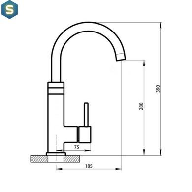 Кран для кухні проточний Lidz (NKS) 95 00 060