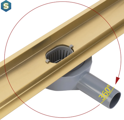 Трап для душу Rea Neox 80 Pro brushed gold 2в1 REA-G2703