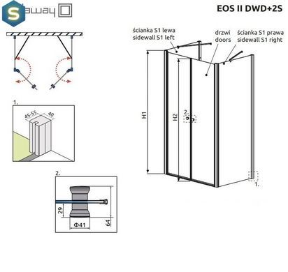 Душова кабіна Radaway EOS II DWD+2S 80x80x197 3799400-01+3799410-01L+3799410-01R