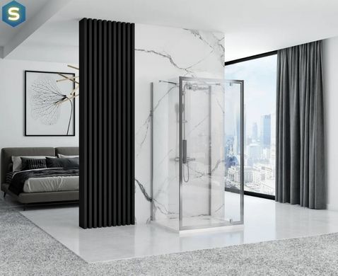 Душова кабіна Rea Rapid Swing 100x80 chrome пристінна REA-KPL-09121, Хром, Універсальна, прозорий, хром