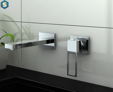 Змішувач для умивальника Kohlman Nexen chrome + BOX прихованого монтажу QW180U, Хром