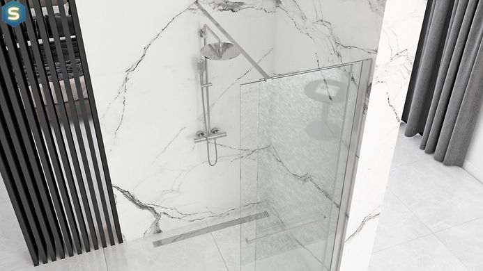 Душевая стенка Rea Cortis 100 хром REA-K7210, прозрачный, хром